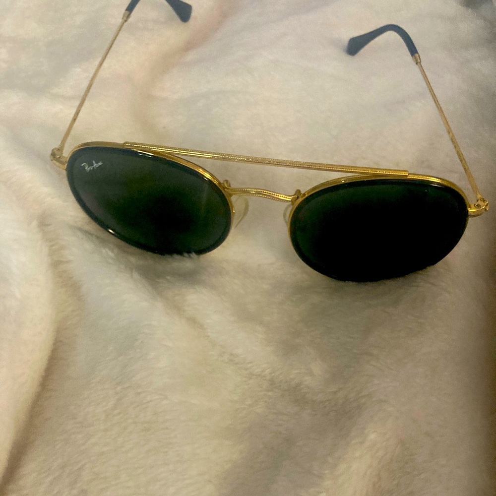 Unisex ray ban gold aviator black sunglasses - Picture 4 of 6